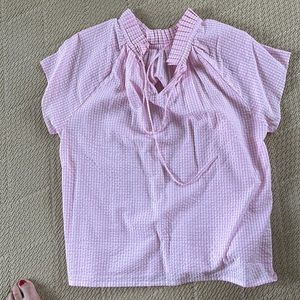 Rungolee pink gingham blouse never warn. Runs big.
